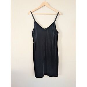 Sanctuary Black Velvet Mini Dress Spaghetti V Neck Sexy Slip Dress‎ Classic Sz M